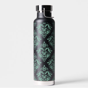 Grünes Vintages Blumenmuster Trinkflasche