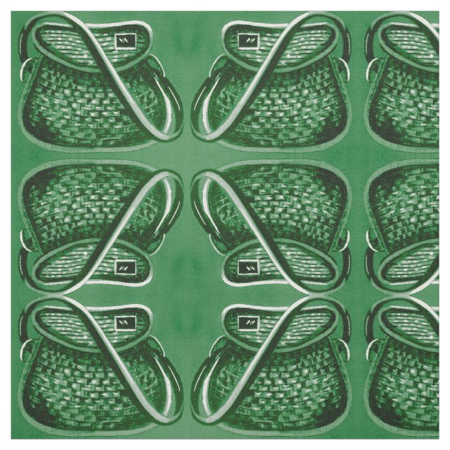 Grünes Vintages Gewebe für den Fischereikorb Stoff (Muster)