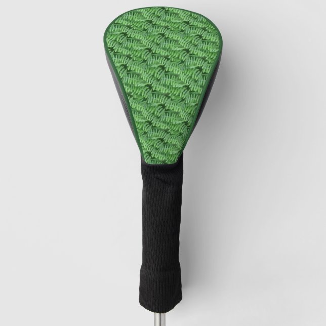 Grünes Waldland Ferns Muster Natur Golf Headcover (Vorderseite)