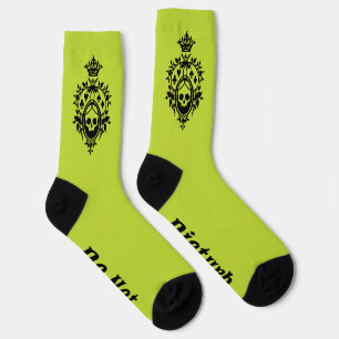 Grünes Wappen mit Skull und Cardsucks Socken