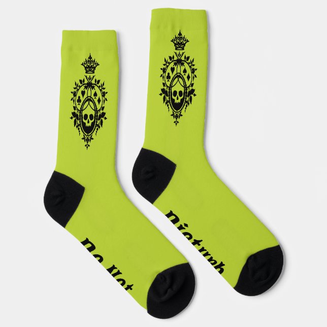 Grünes Wappen mit Skull und Cardsucks Socken (Rechts)