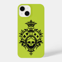 Grünes Wappen mit Skull und Cardsuits iPhone 14 Ca