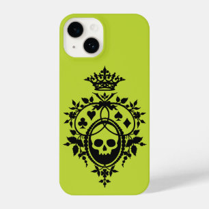 Grünes Wappen mit Skull und Cardsuits iPhone 14 Ca Hülle
