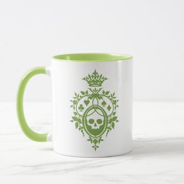 Grünes Wappen mit Tasse Skull und Cardsuits (Links)