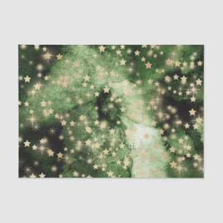 Grünes Wasser Farbe mit Goldstars Seidenpapier
