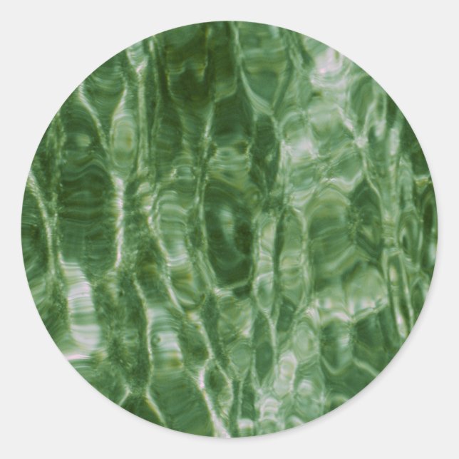 Grünes Wasser Runder Aufkleber (Vorderseite)