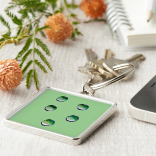 Grünes Wasser senkt die Wasserkunst Schlüsselanhänger