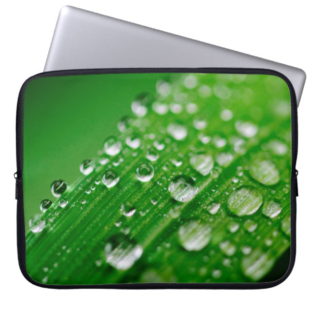 Grünes Wasserblatt Laptopschutzhülle (Vorderseite)