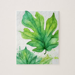 Grünes Wasserfarbenleaf Puzzle