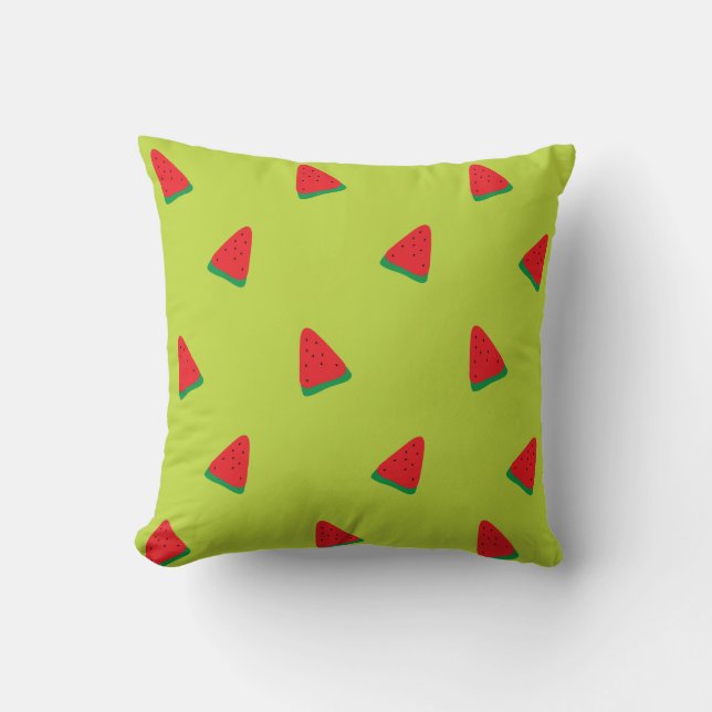 Grünes Wassermelone-Muster Kissen (Vorderseite)