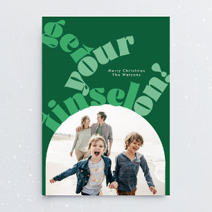 Grünes Weihnachten Fette Typografie Ovaler Bogen F