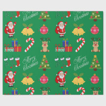 Grünes Weihnachts-Ikonen-Umbruchpapier