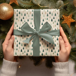 Grünes Weihnachtsbaum-Verpackungspapier Geschenkpapier