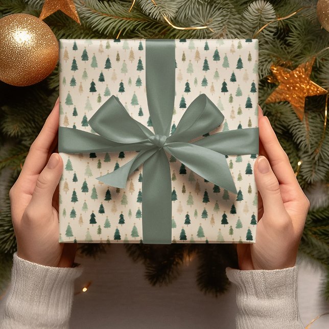 Grünes Weihnachtsbaum-Verpackungspapier Geschenkpapier (Von Creator hochgeladen)