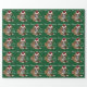 Grünes Weihnachtsboxer-Welpen-Packpapier Geschenkpapier (Saum)