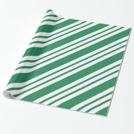 Grünes Weihnachtscreme Peppermint Wrapping Paper Geschenkpapier