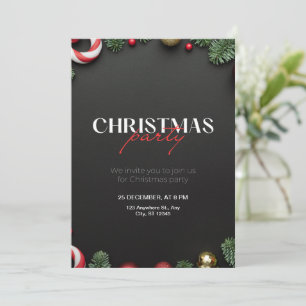 Grünes Weihnachtsfest Einladung Weihnachten Party