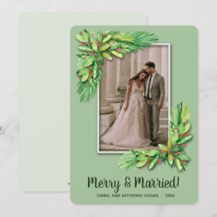 Grünes Weihnachtsfest Foto Feiertagskarte