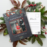 Grünes Weihnachtsgebäck Foto Aquarelltafel Feiertagspostkarte<br><div class="desc">Sie werden diese wunderschönen Weihnachtskarten Liebe! Sie verfügen über botanische Aquarellarrangements mit Misteloe, Kiefernästen, Beeren und Atem für Säuglinge. Oben heißt es frohe Weihnachten und rechts unten können Sie ein Bild hinzufügen. Der untere Teil der Karte hat einen Platz für eine kleine Nachricht und dann können Sie Namen und das...</div>