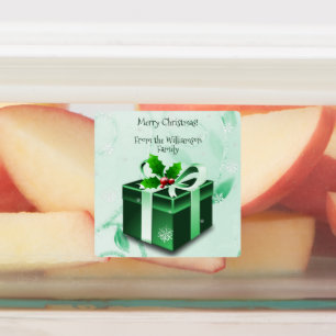 Grünes Weihnachtsgeschenk-Backlabel Etiketten