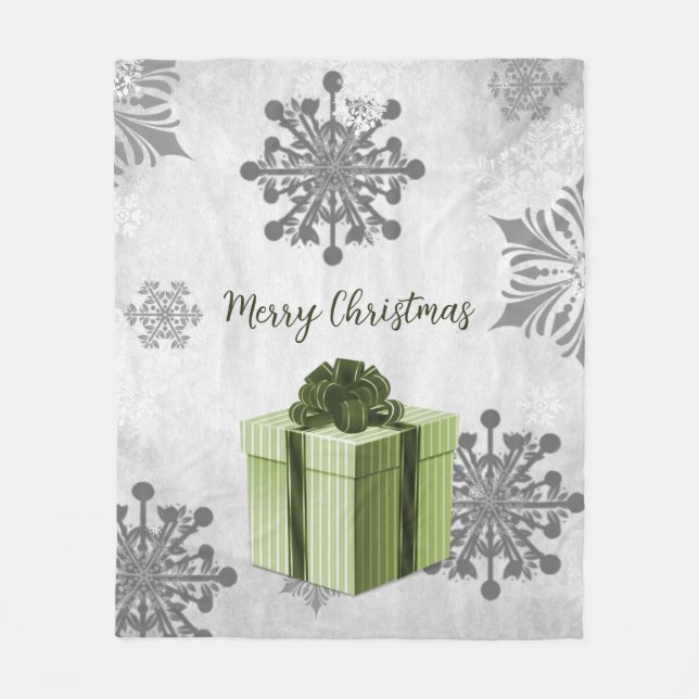 Grünes Weihnachtsgeschenk Feiertag Fleece Blanket (Vorderseite)