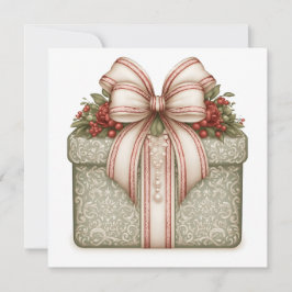Grünes Weihnachtsgeschenk Feiertagskarte