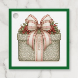 Grünes Weihnachtsgeschenk Geschenkanhänger