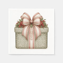 Grünes Weihnachtsgeschenk Serviette