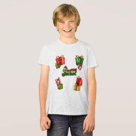 Grünes Weihnachtsgeschöpf mit Geschenkboxen Tri-Blend Shirt