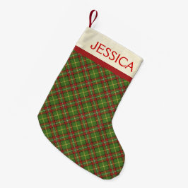Grünes Weihnachtskarierter WeihnachtsStrumpf Kleiner Weihnachtsstrumpf