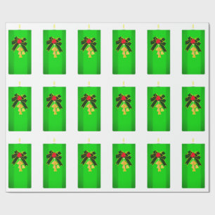 Grünes Weihnachtskerzenpapier Geschenkpapier
