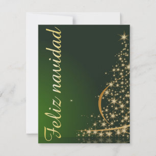 Grünes Weihnachtsmotiv mit Weihnachtsbaum. Einladung