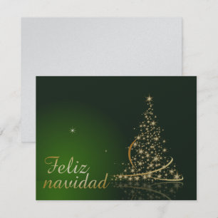 Grünes Weihnachtsmotiv mit Weihnachtsbaum. Einladung