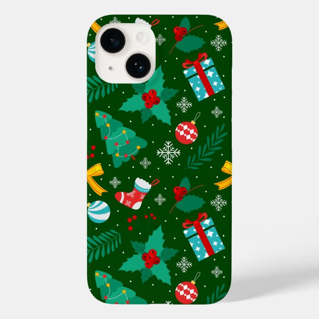 Grünes Weihnachtsmuster Abstrakt Case-Mate iPhone Hülle (Rückseite)