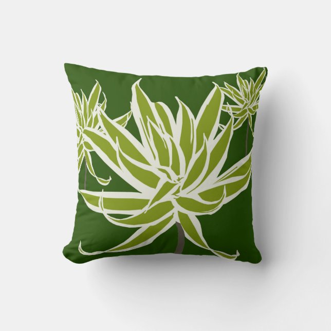 Grünes Weiß verlässt Decor#13b modernes Kissen (Vorderseite)