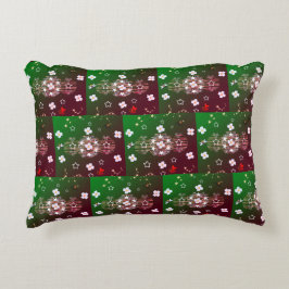 Grünes, weißes Akzent Kissen