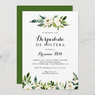 Grünes Weißes Brautparty im Herbst Einladung