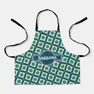 Grünes, weißes Minimalmuster Schürze