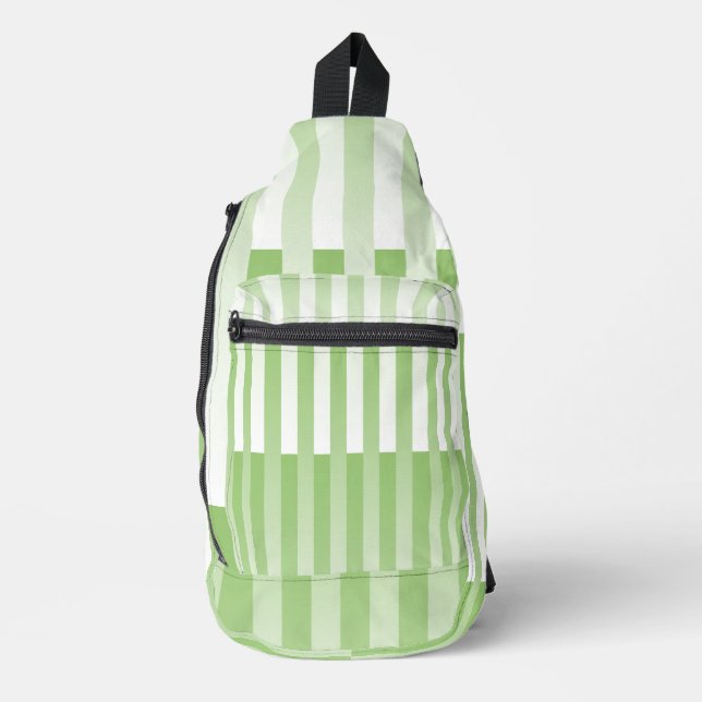 Grünes, weißes Muster Crossbody Bag (Vorderseite)