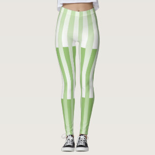 Grünes, weißes Muster Leggings