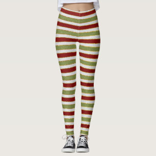 Grünes, weißes u. rotes Elf-Weihnachten Leggings