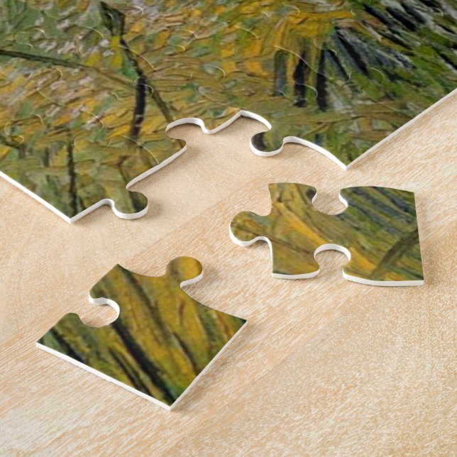 Grünes Weizenfeld mit Cypress von Van Gogh. Puzzle (Seite)