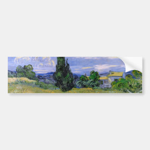 Grünes Weizenfeld mit Cypress von Vincent van Gogh Autoaufkleber
