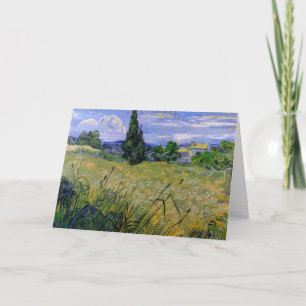Grünes Weizenfeld mit Cypress von Vincent van Gogh Karte