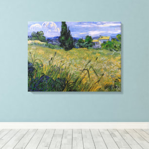 Grünes Weizenfeld mit Cypress von Vincent van Gogh Leinwanddruck