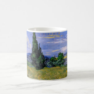 Grünes Weizenfeld mit Cypress von Vincent van Gogh Tasse