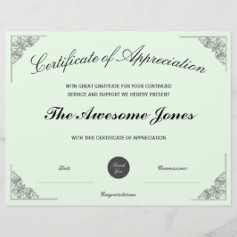 Grünes Wertgutachten mit benutzerdefiniertem Logo