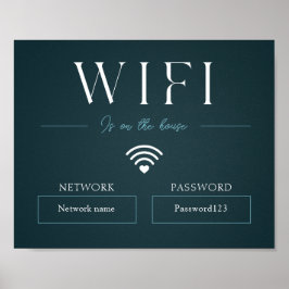 Grünes Wifi-Kennwort und Netzwerksignatur Poster