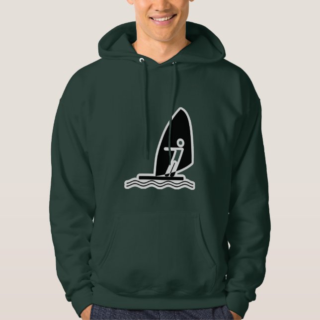 Grünes Windsurfing Hoodie (Vorderseite)
