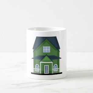 Grünes Wohnhaus Kaffeetasse